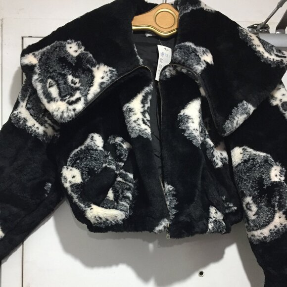 CHERISH BRAND NEW FAUX FUR ANIMAL PRINT JACKETS SIZE 42 - Picture 9 of 11